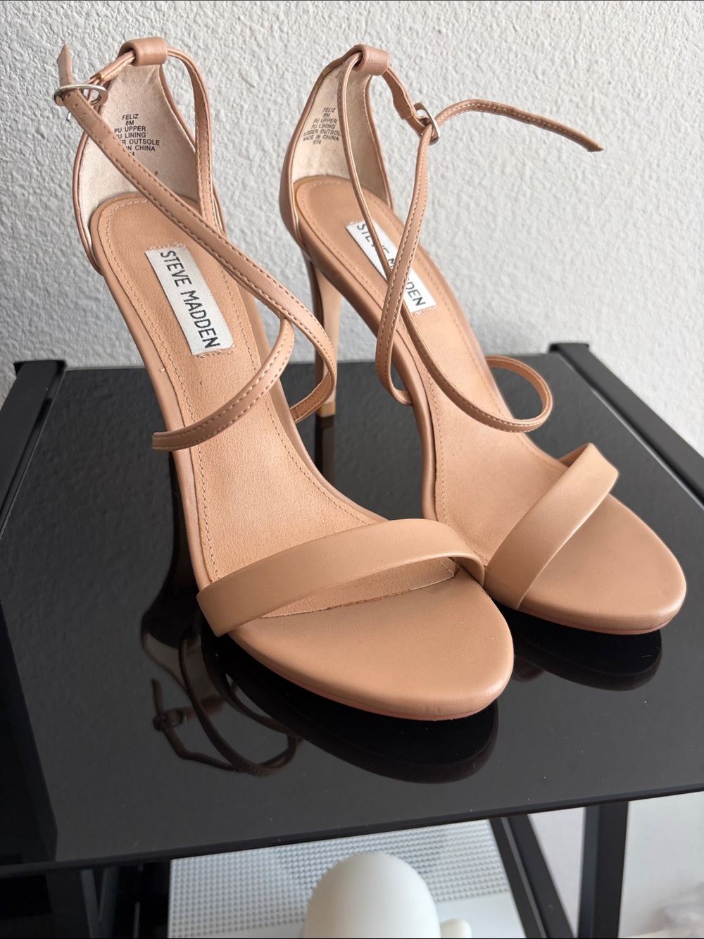 Steve Madden Tan/Nude Strappy Ankle-Tie High Heel Sandals